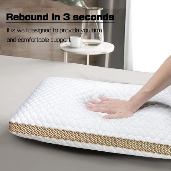 Memory Foam Pillow Standard/Queen Size M, Firm Pillow for Sleeping, Orthopedic - Picture 4 of 6